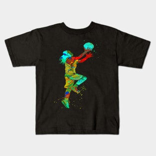 RETRO GIRL BASKETBALL PLAYER Kids T-Shirt